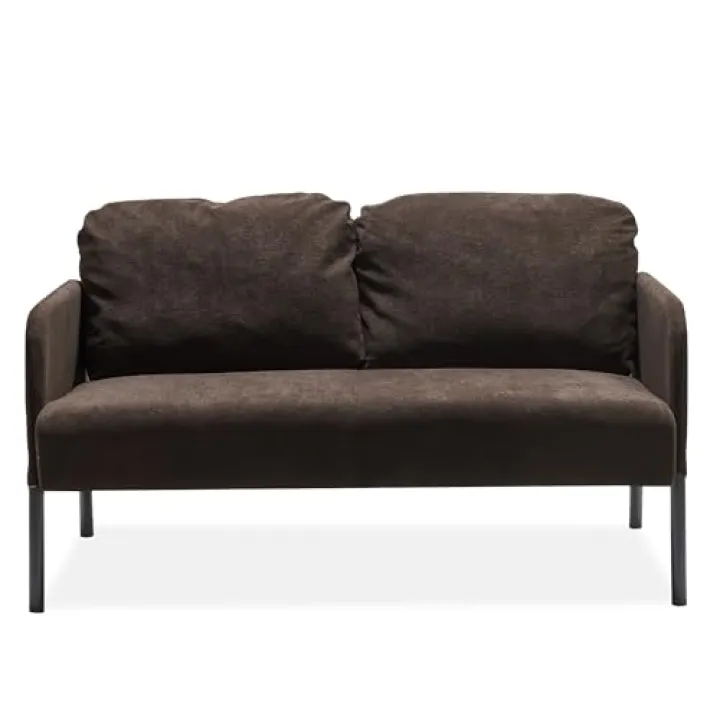 48" Modern Loveseat Sofa with Thick Cozy Back Cushions, 2-seat Breathable Sofa with Side Pockets, Easy-clean Comfy Small Couch with High Metal Legs for Small Space Living Room Bedroom Apartment, Brown
