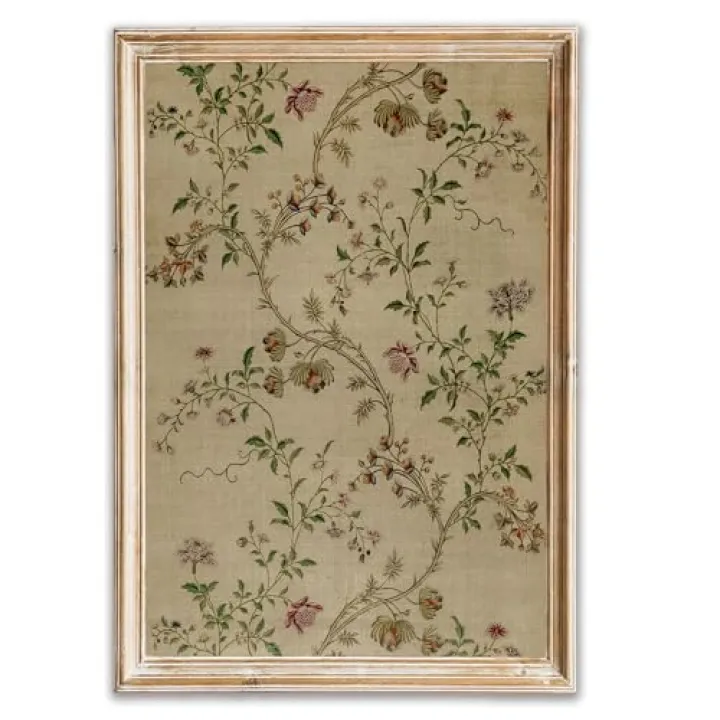 Vintage Botanical Wall Art Decor Antique Floral Canvas Wall Art Neutral Flower Prints Poster Vintage Farmhouse Pictures Painting Aesthetic Floral Artwork for Living Room Bedroom, 16"X24" Unframed