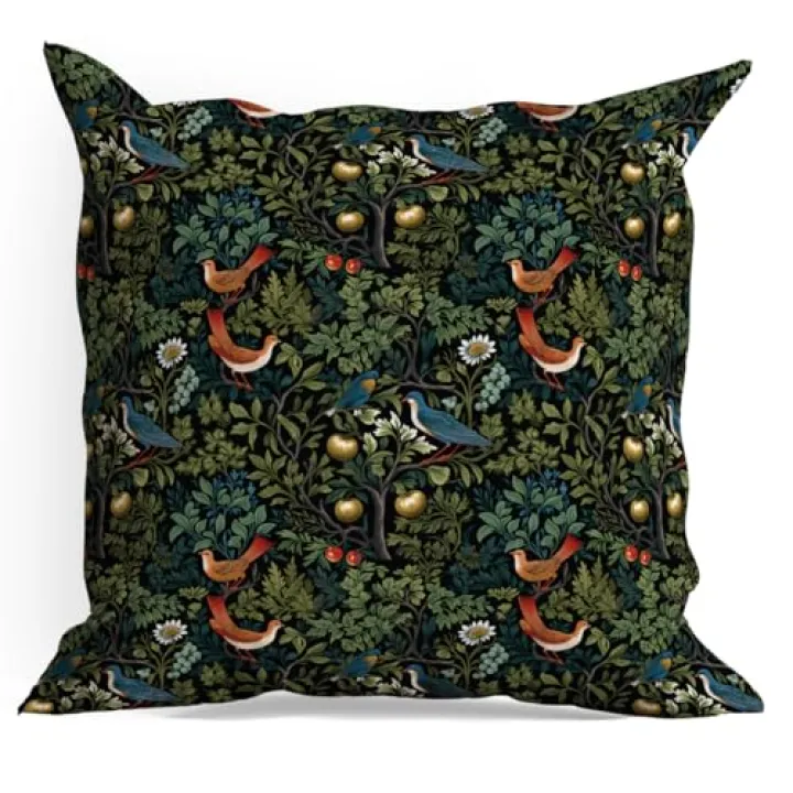 Forest Throw Pillow Covers Pillow Covers 18x18 Pack Retro Forest Floral Throw Pillow Covers for Living Room Farmhouse Bedroom Sofa Bed Chair Decor Aesthetic Cushion