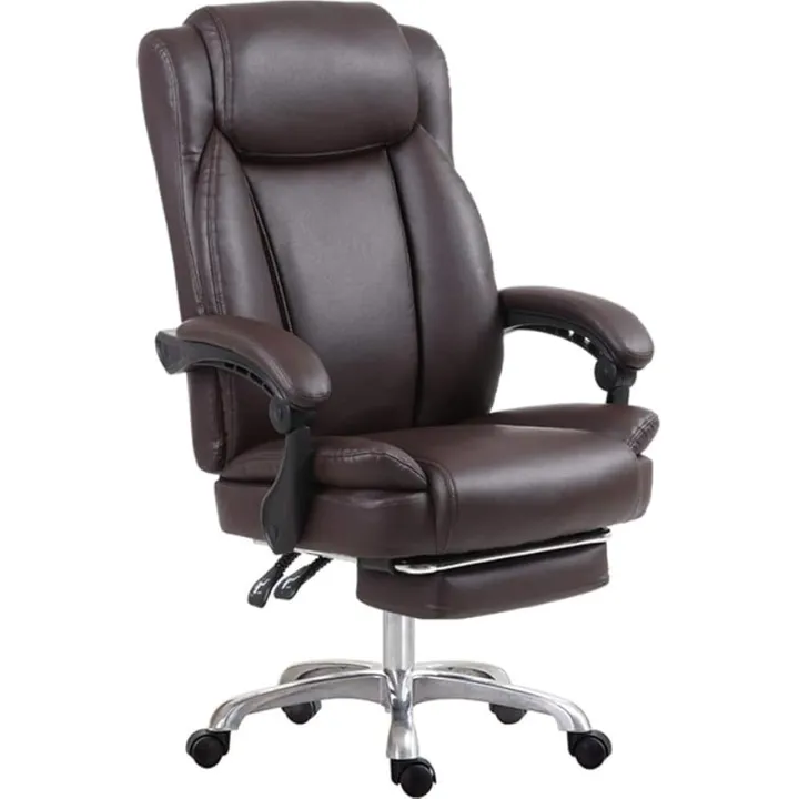 High Back Office Chair Home Office Desk Chair Boss Chair Reclining 150 Degrees Lifting Swivel Chair Bearing Weight 200 Kilogram Black Brown Ergonomic Desk Chair(Brown)