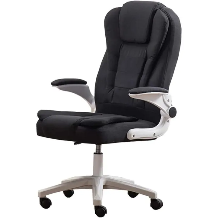 Executive Office Chair Swivel Fabric Computer Chair High Back Ergonomic Desk Chair with Rotating Arms Comfortable Breathable Design Supports up to 150kg Ideal for Home Office Work(Black)