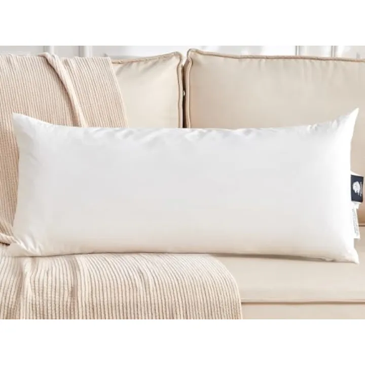 KUSNUG Organic Feather Down Lumbar Pillow Inserts (14x36 Inch, Set of 1) - 100% Cotton Shell, Filling of Feathers & Memory Foam, Rectangular Decorative Pillow Form Core for Couch, Sofa, and Bed