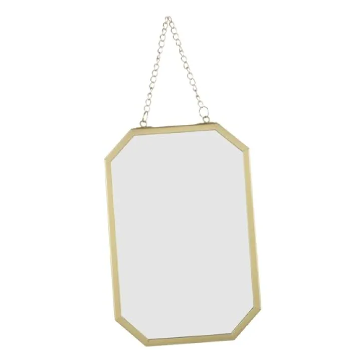 VICASKY Small Iron Wall Mounted Vanity Mirror for Bathroom and Bedroom Resistant Hanging Makeup Mirror Space Saving Decorative Frame for Dormitory and Household Use