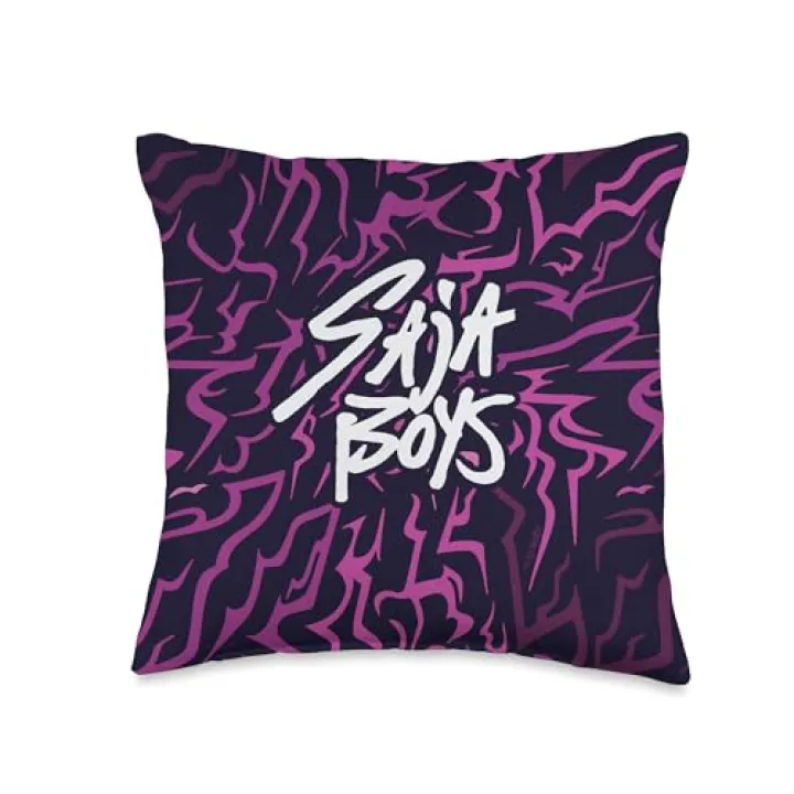Kpop Demon Hunters Saja Boys Demon Pattern Throw Pillow