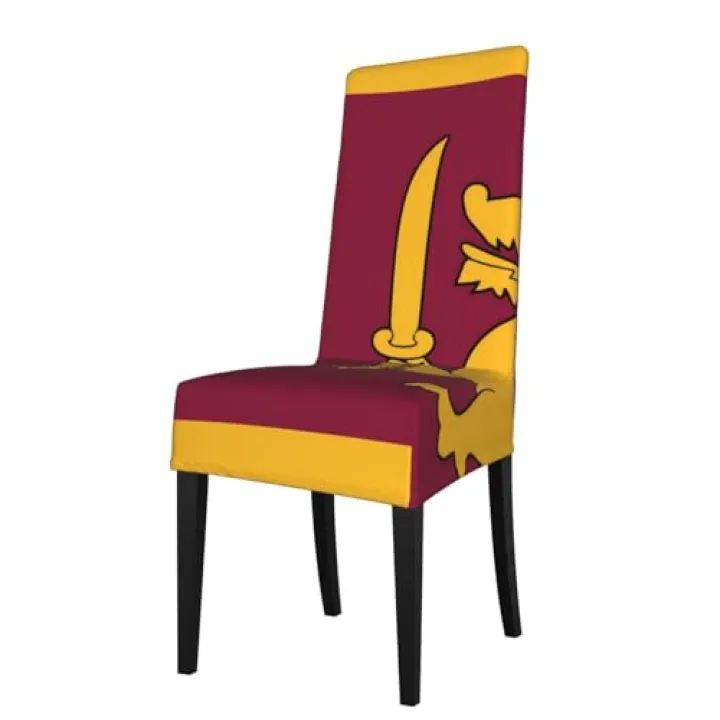 WHJSHOP Sri Lanka Flag Pattern Protection Cover for Dining Chair - Soft, Comfortable, Wrinkle-Resistant Elastic Fits Most Armless Chairs