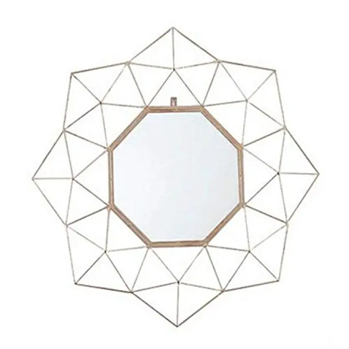 TYUHDUYUR Mirror Nordic Wrought Iron Wall-Mounted Simple Bathroom Living Room Bedroom Wall Makeup for Hotels cafes Restaurant Walls Size 78 * 78cm