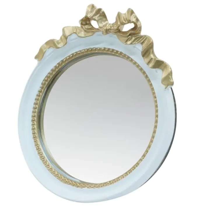 Piutouyar White Wall Mirror, Vintage Mirror Antique Decorative Hanging Mirrors for Bedroom, Living Room Decor