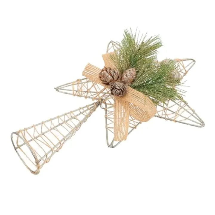 EXHUMKY Hollow Out Xmas Tree Topper Star Ornament Creative Christmas Tree Decoration Prop Festive for Xmas Celebration