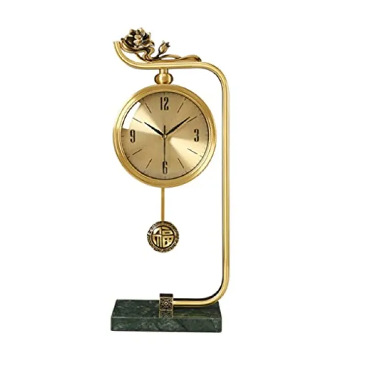 YWMLFZ Brass Clock, Living Room, Porch Cabinet, Decorative Tabletop, Clock, Clock