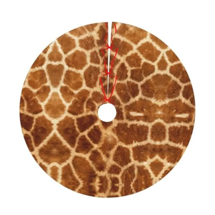 Animal Giraffe Print Christmas Tree Skirt Xmas Tree Mat Halloween Christmas Tree Ornaments Decorations Holiday Party Indoor Outdoor 36"