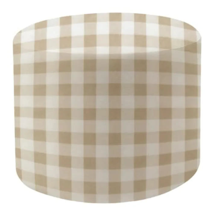 VETEB Round Pouf Ottoman Beige Gingham Seamless Pastel Check Plaid Beige White for Foot Stool Foot Rest Floor Stool Bean Bag Chair Cotton Linen Removable Indoor Outdoor for Living Room Bedroom