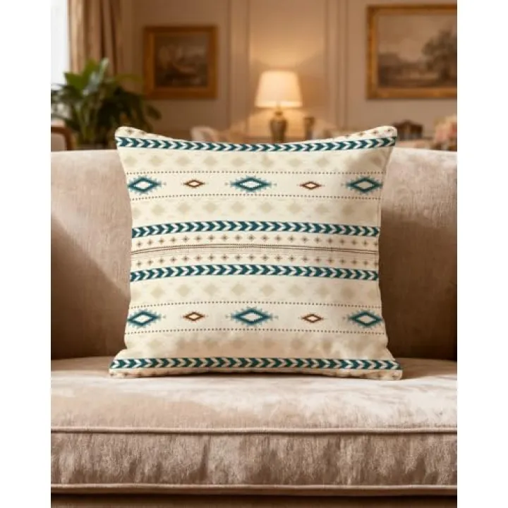 Feranovian Western Pillow Cover 18x18 – Southwestern Geometric Throw Pillow Case for Couch, Sofa or Farmhouse Decor – Rustic Tribal Cushion for Boho Western Home Style