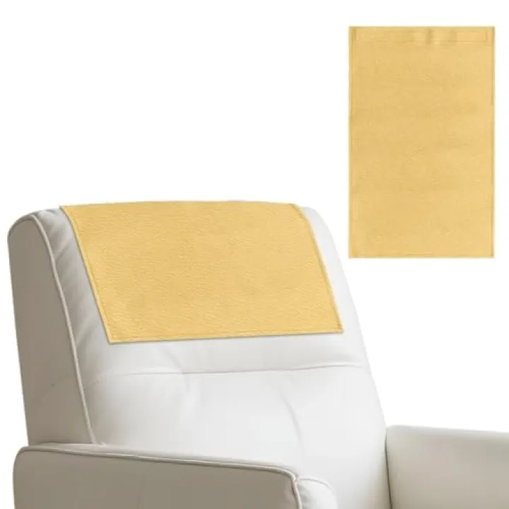 Xsehusvy Yellow Print Recliner Chair Covers for Headrest, Non Slip Head Rest Protector with Hook and Loop, Wear Resistant Sofa Head Protector, Well Fit Couch Slipcover, 1 Pack