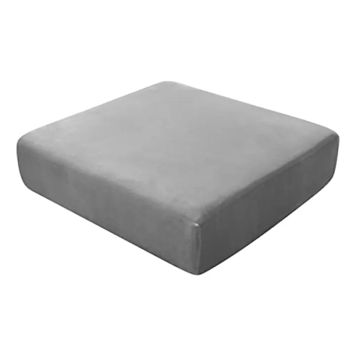Velvet Cushion Covers, Strech Couch Cushion Cover, Individual Cushion Covers for Chair Loveseat Sofa Furniture Protector -Dark Grey-2 Seater