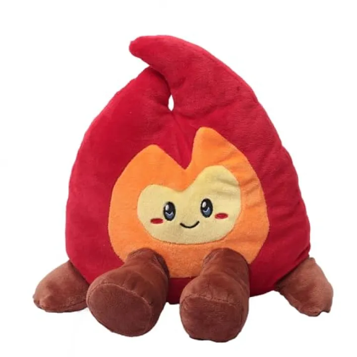 YCEDC Simulation Campfire Plush Pillow, Red Bonfire with Orange Flames, Soft Stuffed Fire Toy, 12 Inch, Indoor Decor, Camping Theme