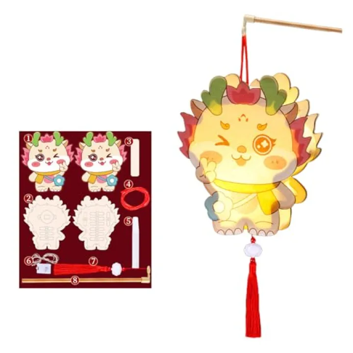 BUBEFSKD Dragon Lamp Chinese Cartoon Year of Dragon Lamp Handmade for Kids New Year Holiday Family