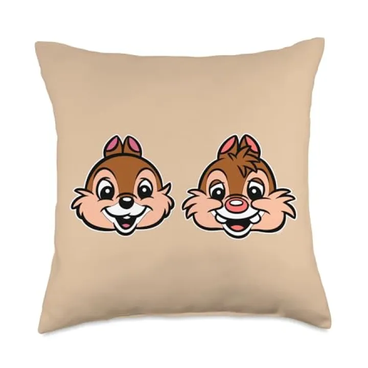 Disney Chip 'n Dale Chipmunks Big Face Retro Trip Matching Throw Pillow