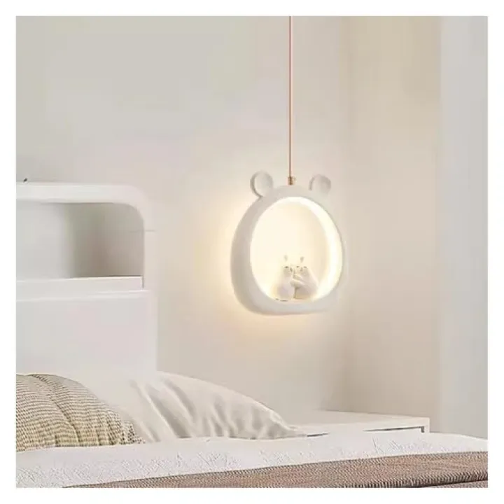 Cream Style Children's Room Pendant Lamps Romantic Princess Room Bedroom Bedside Suspension Light LED,for Foyer Living Room