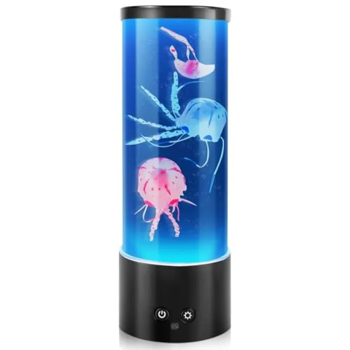 Terigol-X Jellyfish Lamp, Jelly Fish Tank Mood Light, Table Lamp for Home Office Decor，Relaxation and Sleep, Jellyfish Aquarium with 17 Colors Changing, Valentines Day Gifts for Women, Kids and Men