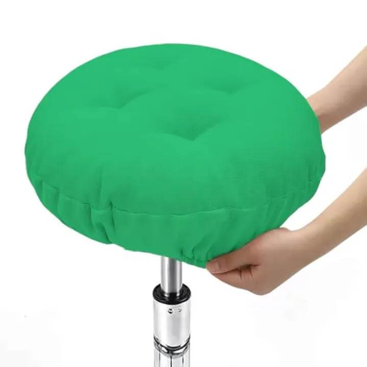 Insun Stool Cushion Round with Non Slip Bottom, Elastic Padded Bar Stool Covers Green 20" Pack of 1