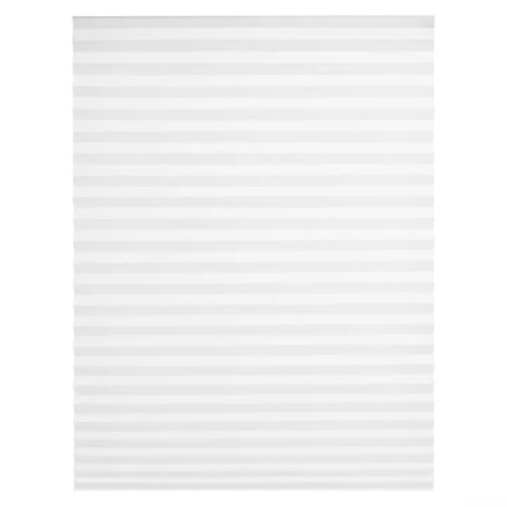 Pleated Blackout Paper Blinds Non-Woven Cordless Temporary Window Shade with Adjustable Height Clips, Cut-to-Fit Waterproof Dustproof for Bedroom Kitchen Bathroom Doors and Windows(White 60x150cm)