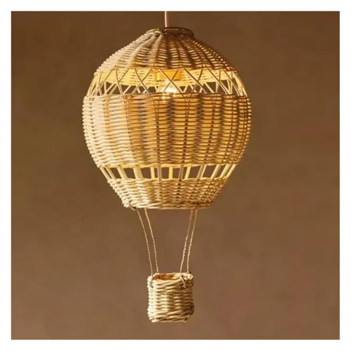 Handmade Rattan Hot Air Balloon s Children's Room Baby Room Lights LED Warm Nursery Boy Girl Bedroom Decor,s