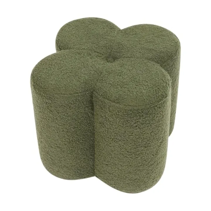 FIPINIXK Charm Floor Pouf Floral-Shaped Pouf Puff Foot Rest for Makeup Room Home Bedroom Living Room Small Vanity Stool Flower Footstool 15" x 15" (Green)