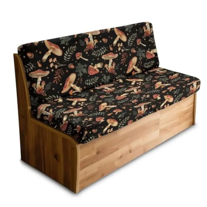 ZOUTAIRONG Rv Couch Covers for Sofa Bed Mushrooms Pattern Stretch Camper Cushion Slipcover Washable 2 Piece Rv Dinette Cushion Covers, Easy to Install
