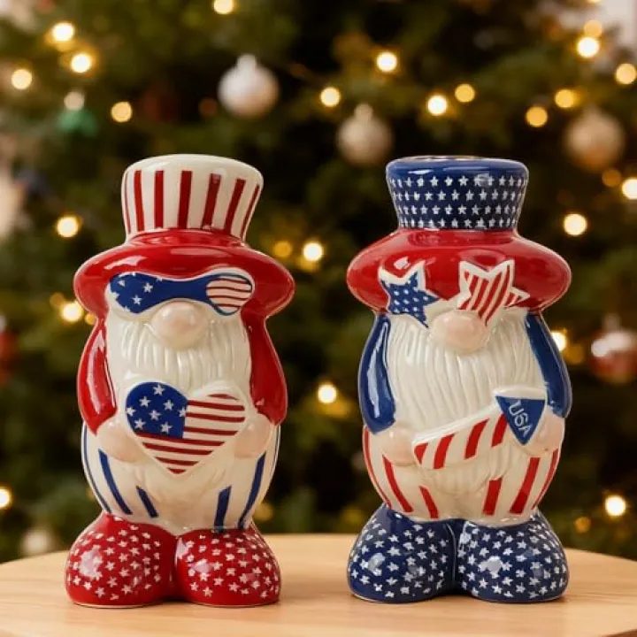 Gnome Ceramic Salt and Pepper Shakers Set (2-Pack)–Cute Kitchen Decor & Tabletop Ornament,Fun Novelty Gift for Valentine’s Day,Housewarming,Birthday,Holiday,Kitchen Accessories