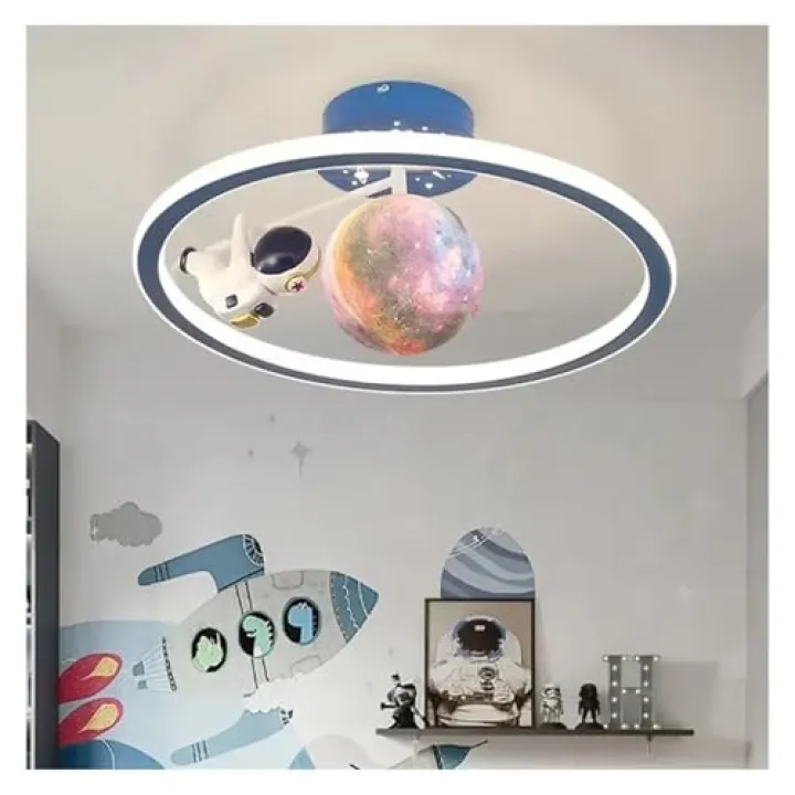 Cartoon Unicorn Bedroom Light Creative Astronaut Pendant Simple Children's Room Eye Protection Stepless Dimming, Ceiling Lighting