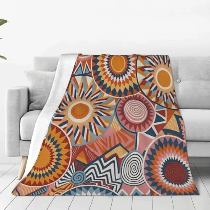 Coloring Boho Throw Blanket 60"X80", Soft Spring Farmhouse Decoration Couch Throw Blanket, Floral Plant Throw Blanket for Travel Camping All Season