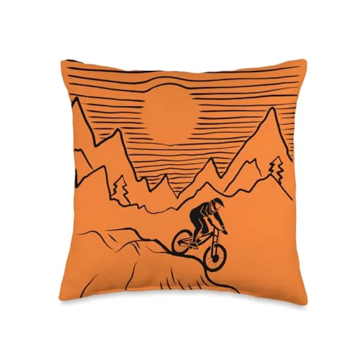 MTB Bicycles Cosmic-Orange MTB Biking MTB-Mountain-Bike Throw Pillow