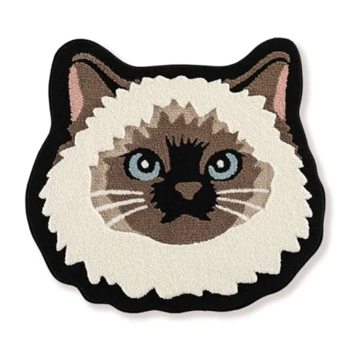 Soft Shag Carpet Cute Floor Mat, 3.1' x 3.3' Microfiber Bedside Rug Soft Shaggy Non Slip Area Rug for Living Room, Bedroom and Kids Play Room, Ragdoll