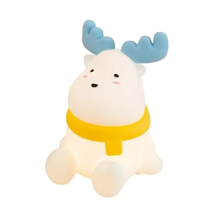 Rongrongs store Mini Reindeer Silicone Slap Night Light, Bedside Ambient Light, Desk LED Table Lamp