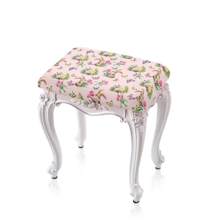 Vanideaoty Bunny Saddle Seat Cover with Elastic Bands Butterfly Counter Stool Covers Cushion Washable Non-Slip Makeup Stool 2 Pack Stretch Rectangle Protector