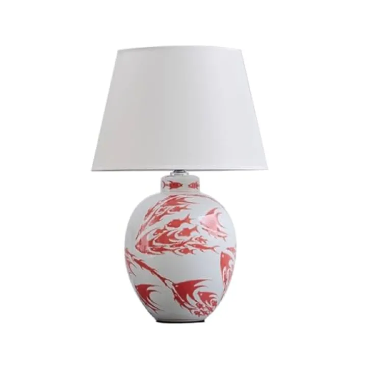 XIXSERTHIA Desk Lamp Living Room Corner Sofa Table Lamp Home Red Ceramic Study Tea Room Decorative Ornaments Lamp for Bedroom