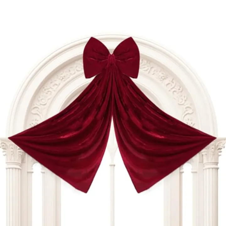 Christmas Tree Topper Bow – Modern, Portable, 70x15.7 Inch Velvet, Red Decor Big Bows, Holiday Party Wedding Wall Room | Holiday Party Wedding Wall Room Window Indoor Outdoor Home Elegant