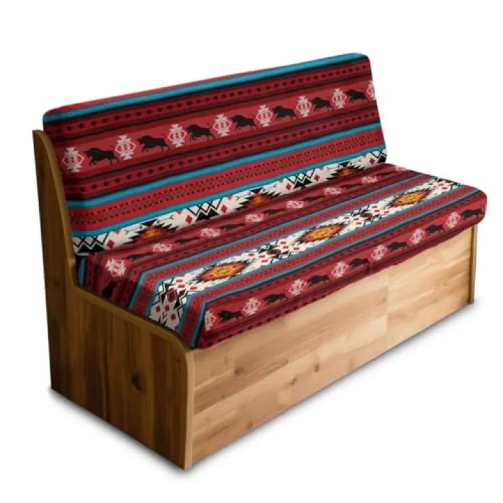 Yorfeemge RV Dinette Cushion Covers, 2-Piece Aztec Cow Stretch Camper Cushions Cover Replacement Couch Cushion Slipcovers Washable Loveseat Sofa Slipcovers for Travel Trailer Couch