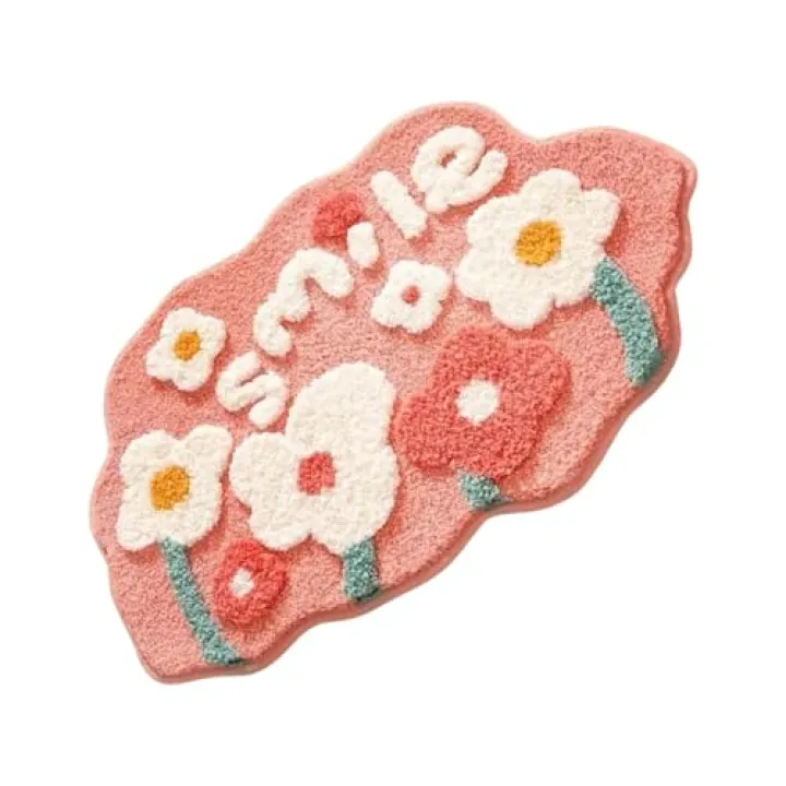 Simple Special Shape Flower Imitation Cashmere Carpet Bedroom Bedside Blanket Cloakroom Floor Mats Nonslip Bedside