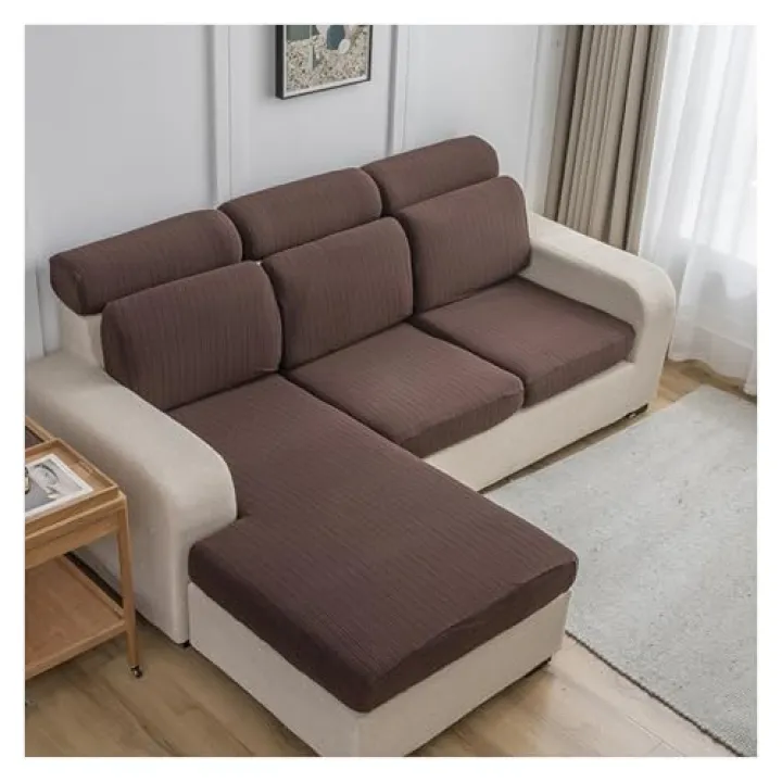 1-4 Seater Stretch Velvet Sofa Seat Cushion Covers Non Slip Universal Slipcover Washable Furniture Protector for Living Room(Style 5,Headrest(W20-40cm L40-70cm))