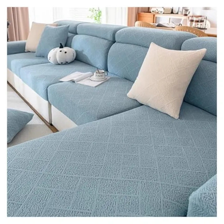 1-4 Seater Non Slip Velvet Sofa Cushion Covers with Elastic for L Shape/Corner Sofa Sofa Slipcover Covers(Style 6,Corner(W90-110cm L155-195cm))