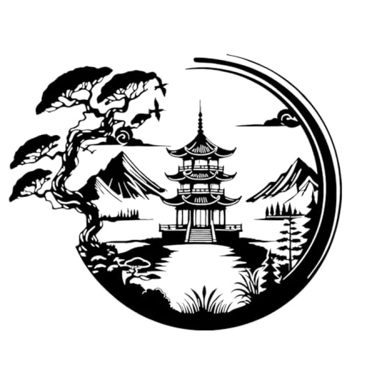 VGLTROXEV Bonsai Tree Torii Gate Metal Wall Decor - Japanese Style Zen Room Decor, Black Minimalist Wall Art Home Decor Accent for Living Room, Bedroom, Dining Room, Entryway