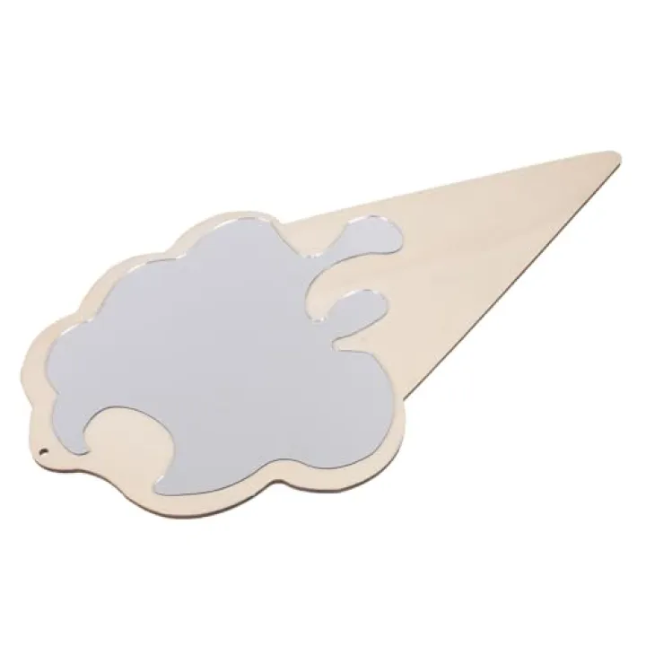 HOMOBABE Unique Wall-Mounted Ice Cream Shaped Mirror for Photography Prop Home Décor Wooden Frame Creative Picture Taking Mirror for Living Room and Bedroom