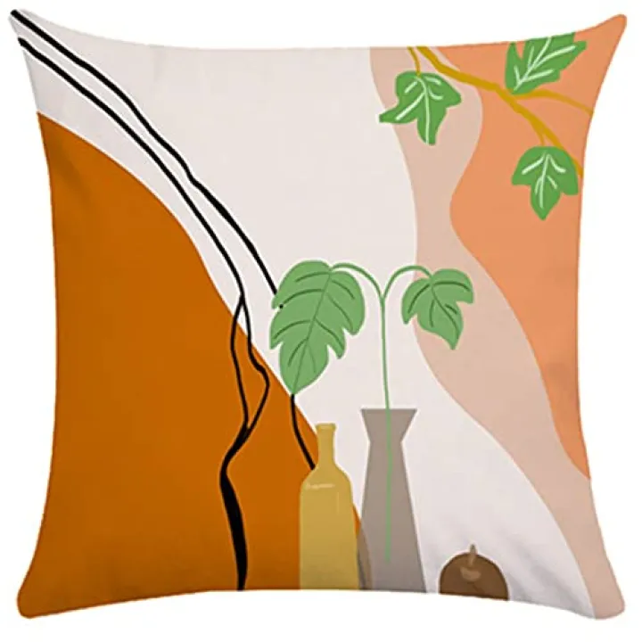 NRWDTYH Nordic Dark Green Sofa Cushion Cover Geometric Chair Bedside Bay Window(Style F)