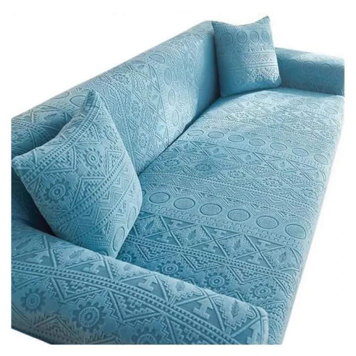 1-5 Seater Velvet Stretch Sofa Slipcover with Elastic Bottom for L Shape/Corner Couches, Washable Furniture Protector for Living Room(Style 7,2-Seater (145-185cm))