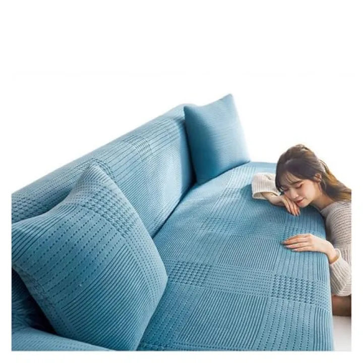 1-5 Seater Sofa Slipcover Velvet Stretch Couch Cover Washable Furniture Protector with Elastic Bottom for Living Room Sectional(Style 4,1-Seater (90-140cm))