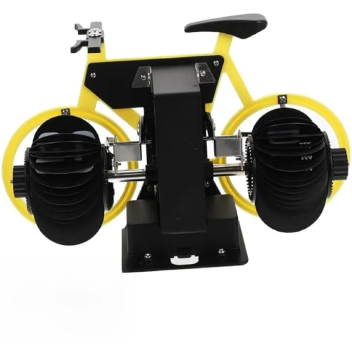 Luxshiny Vintage Bicycle Shape Flip Clock Small Desktop Clock Yellow Retro Style Battery Operated Office Dormitory Decor