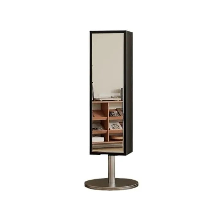KEG801302 Bedroom Rotatable Dressing Mirror Cabinet Multi-Functional Floor-Standing Storage for Home and Bedroom Decor