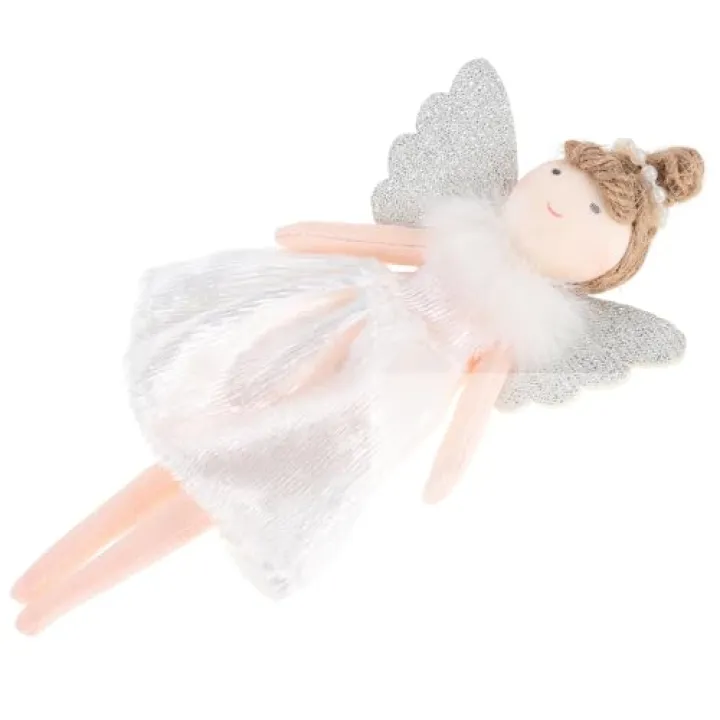 Zerodeko Angel Girl Christmas Tree Topper, Soft White Plush Angel Doll Ornament, Hanging Holiday Decoration for Christmas Tree Home Decor