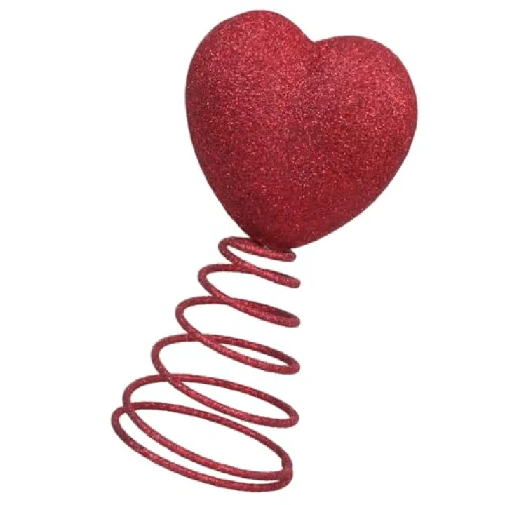 Elegant Spring Heart Shape Tree Toppers, Valentine Accessory, Holiday Decoration Love Ornament with with Base for Trees Heart Decorations, Wedding Party Gift